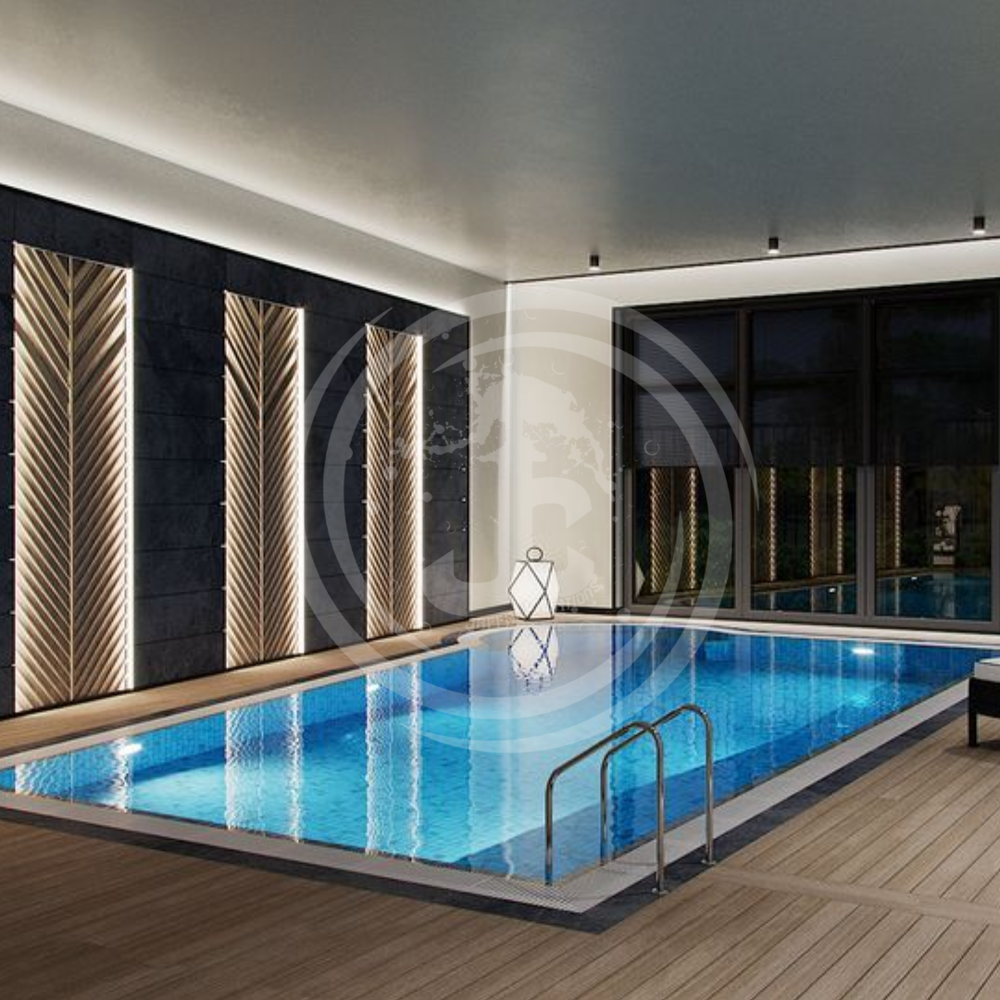 Indoor Swimming Pool - Premium Reinforced Fiberglass, Spacious 12x25 Feet, Elegant Blue Finish, Safe Non-slip Surface, Energy Efficient Heating System
