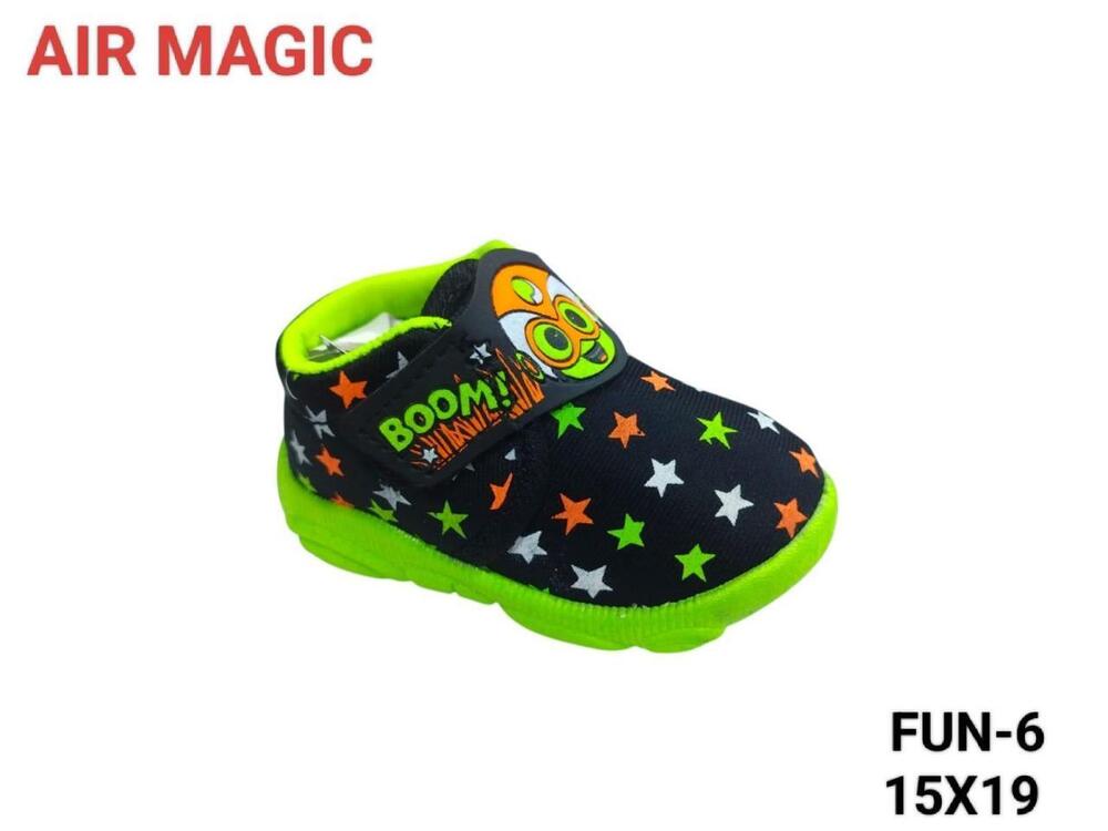 15X19 Inch Kids Comfortable Shoes - Color: Multi-Color (Black Base With Colorful Stars