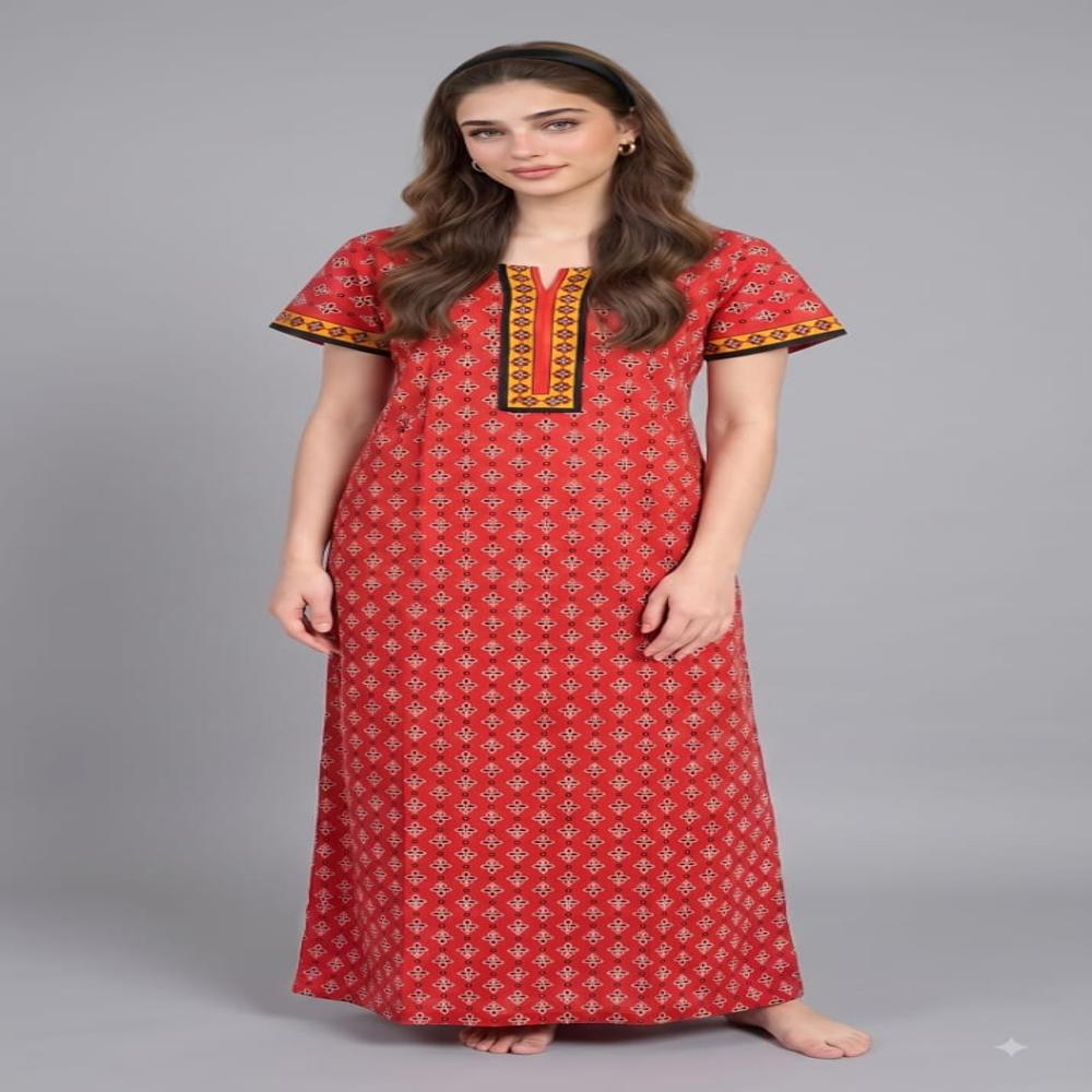 EVOLOVE Premium Pure Cotton Maxi Nightgown for Women | Designer Nighty | Wholesale Manufacturer & Exporter