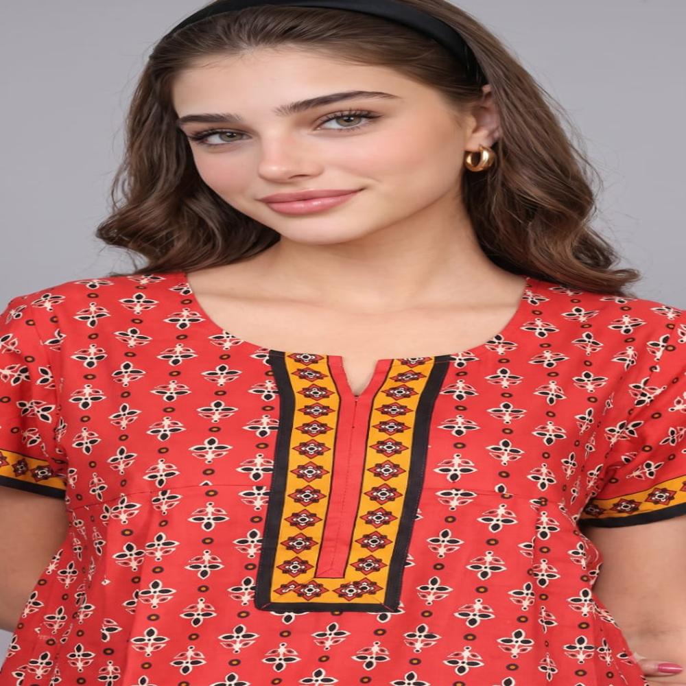 EVOLOVE Premium Pure Cotton Maxi Nightgown for Women | Designer Nighty | Wholesale Manufacturer & Exporter