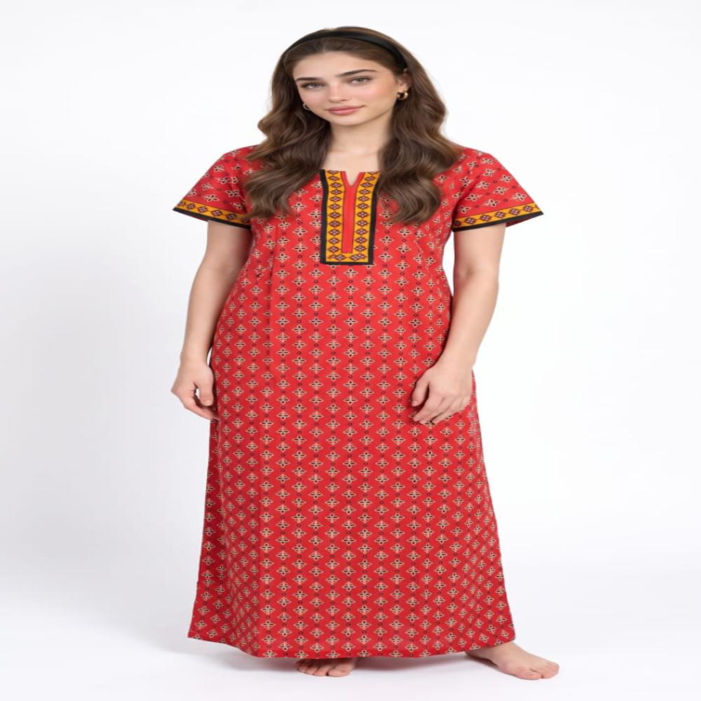 EVOLOVE Premium Pure Cotton Maxi Nightgown for Women | Designer Nighty | Wholesale Manufacturer & Exporter