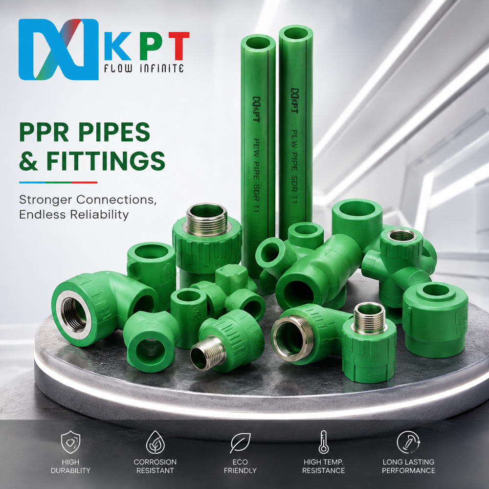 Ppr Pipes And Fittings - Ppr-c Material, 20-160mm Diameter, Green, Heat Fusion Sealed, Iso 15874 Certified, High Impact Strength