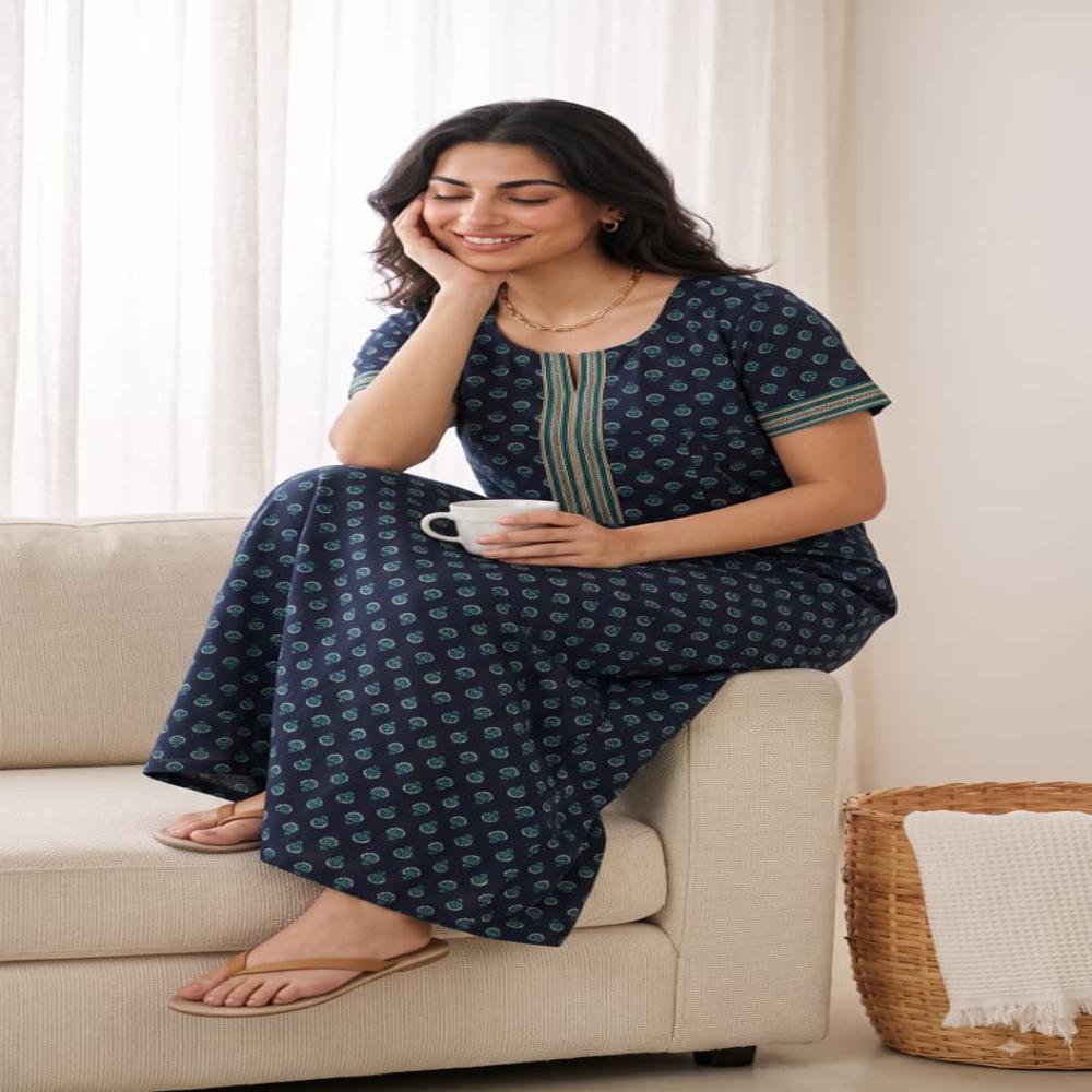 EVOLOVE Women's Pure Cotton Nightwear | Soft Cotton Maxi Nighty | Manufacturer & Supplier