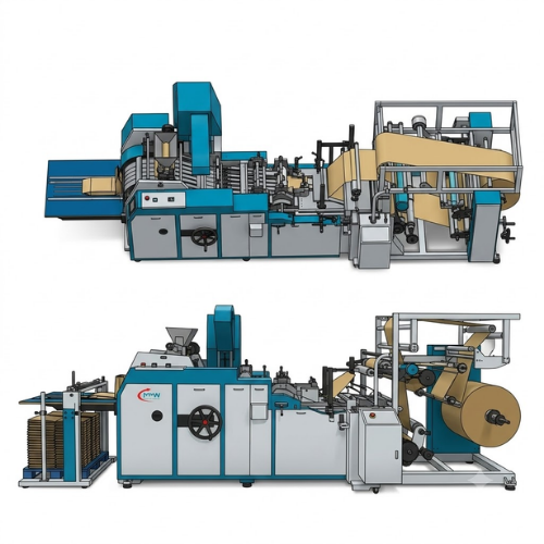 Automatic Grocery Paper Bag Making Machine