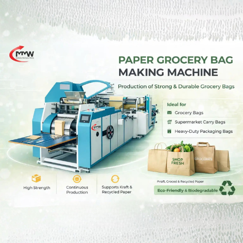 Automatic Grocery Paper Bag Making Machine