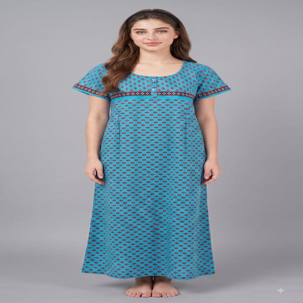 EVOLOVE Premium Cotton Night Dress | Ladies Long Maxi Nightgown | Bulk Wholesale Exporter