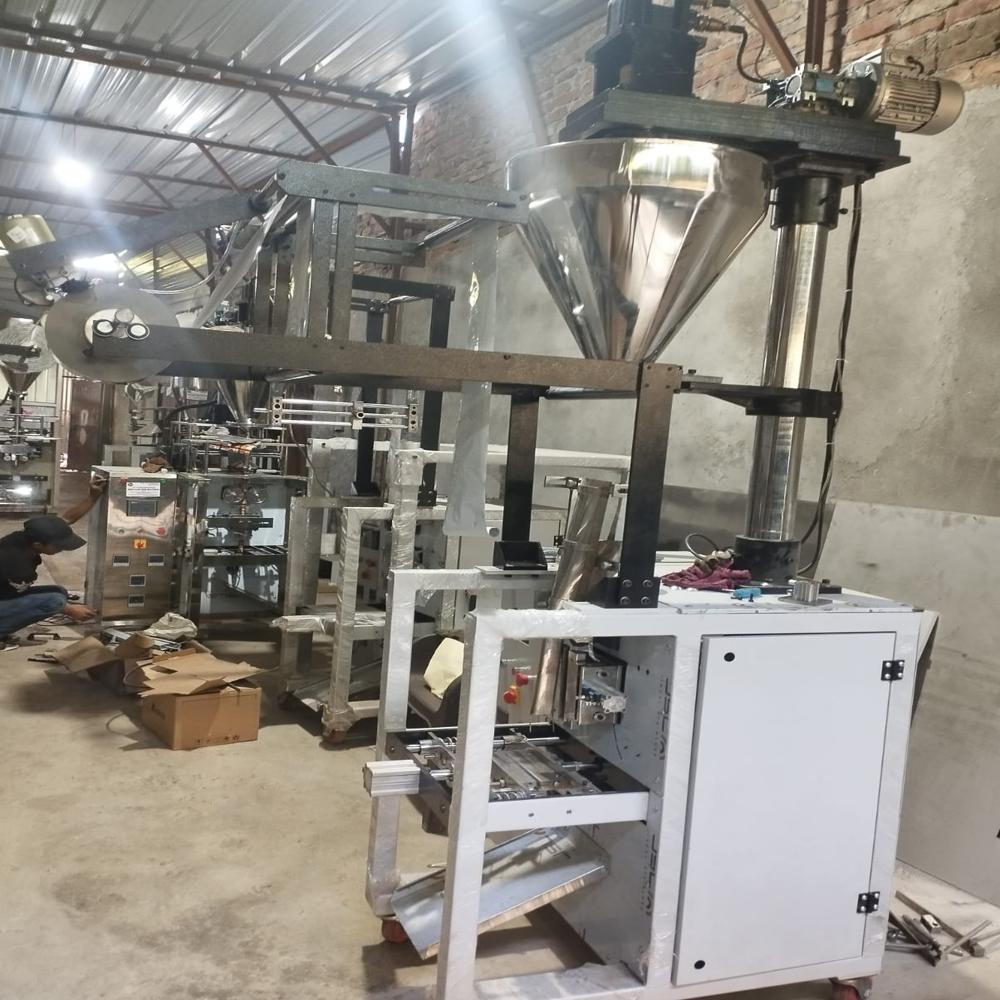 Frymes Pouch Packaging Machine - Stainless Steel & Mild Steel, 1500x1200x2500 Mm | Plc Controlled, Touch Screen, 30-60 Ppm, Heat Sealing