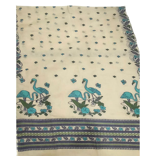 Pure Cotton Jamdani Saree with Border Print