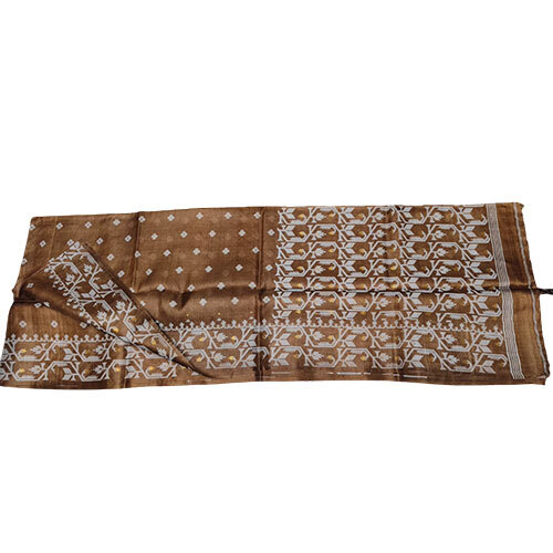 Pure Tassar Jamdani Saree with Border Print