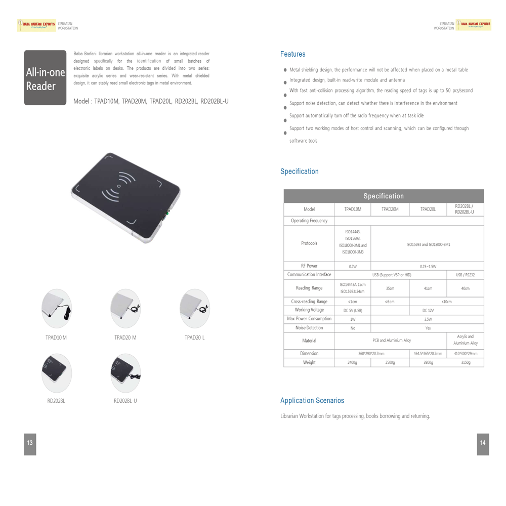 Uhf Rfid Desktop Reader - Color: Black
