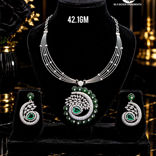 42.1gm Lazer Forming Cz Necklace Ultra Premium Light Weight