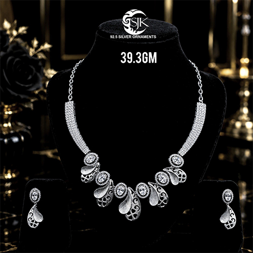 39.3gm Lazer Forming Cz Necklace Ultra Premium Light Weight