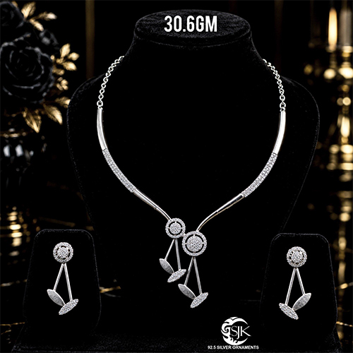 36.6gm Lazer Forming Cz Necklace Ultra Premium Light Weight