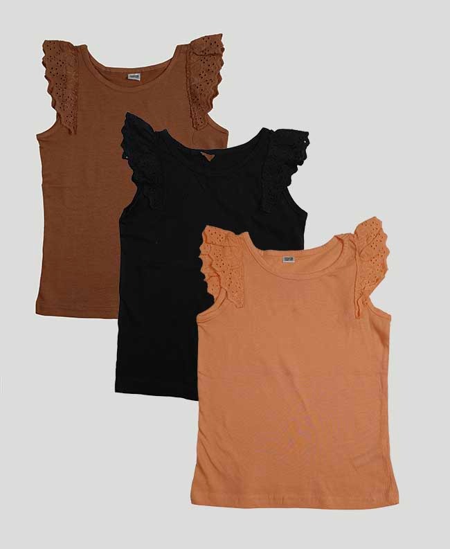 G22318 Girls Cap Sleeve Tops - Age Group: 2 Years To 10 Years