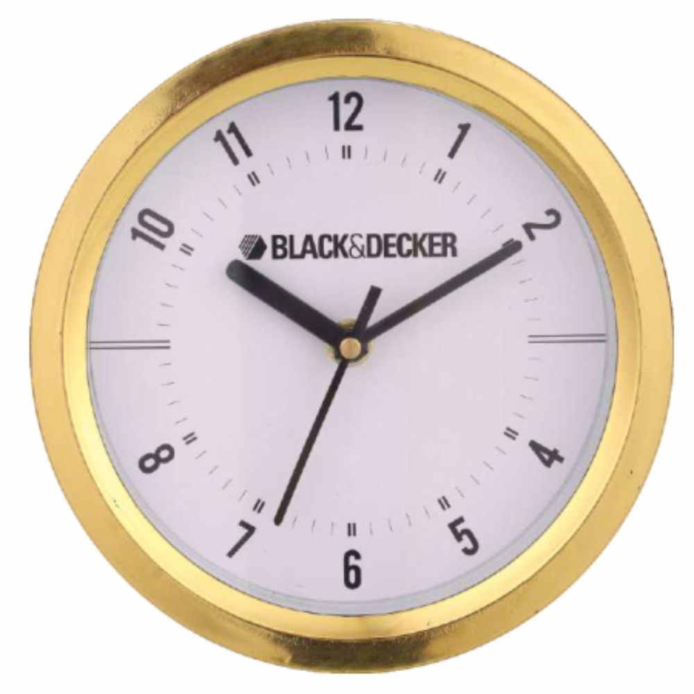 Black And Decker Table Clock - Color: Gold & White
