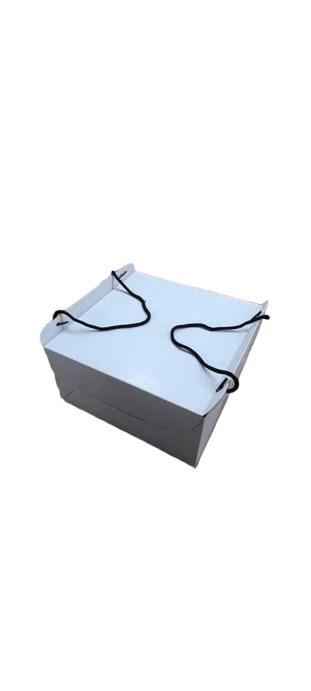 Half Kg White Cake Box With Rope