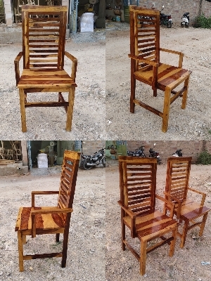 Armrest wooden chair