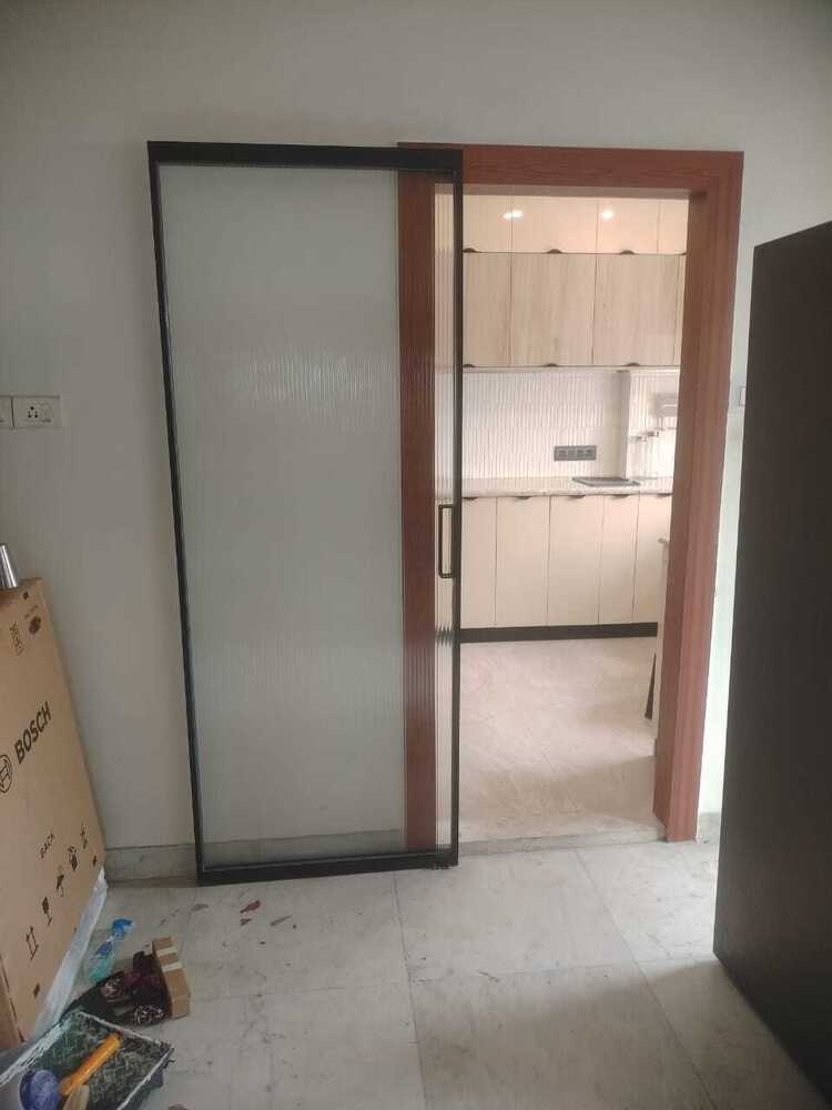 Slim Profile Fluted Glass Sliding Door