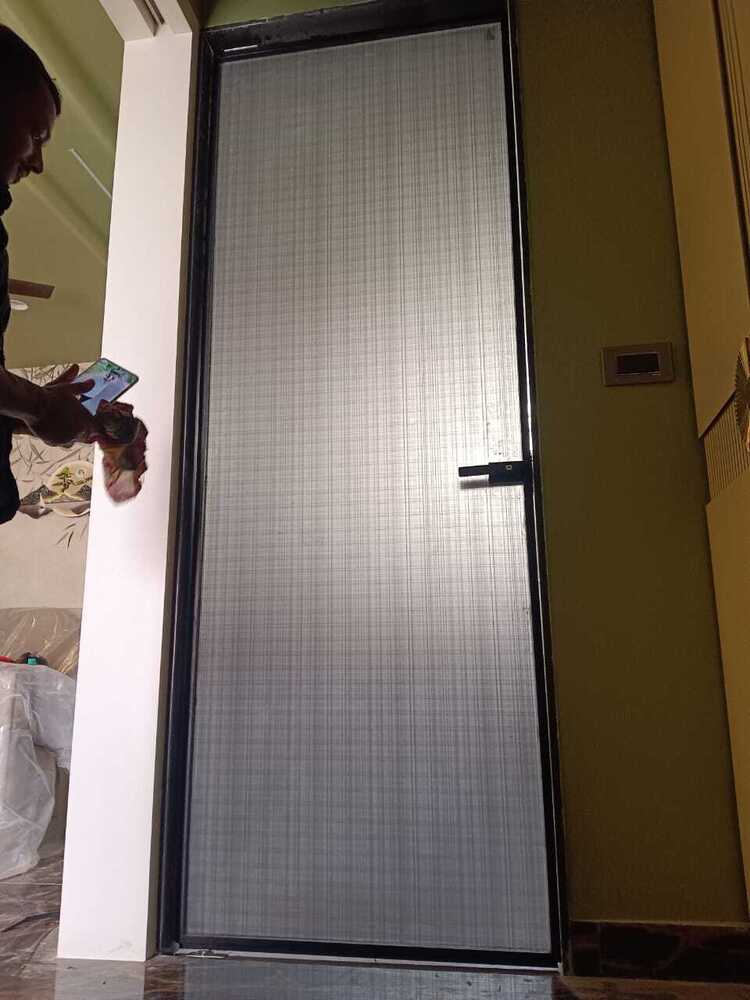 Slim Profile Fluted Glass Hinged Door