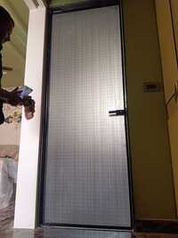 Slim Profile Fluted Glass Hinged Door