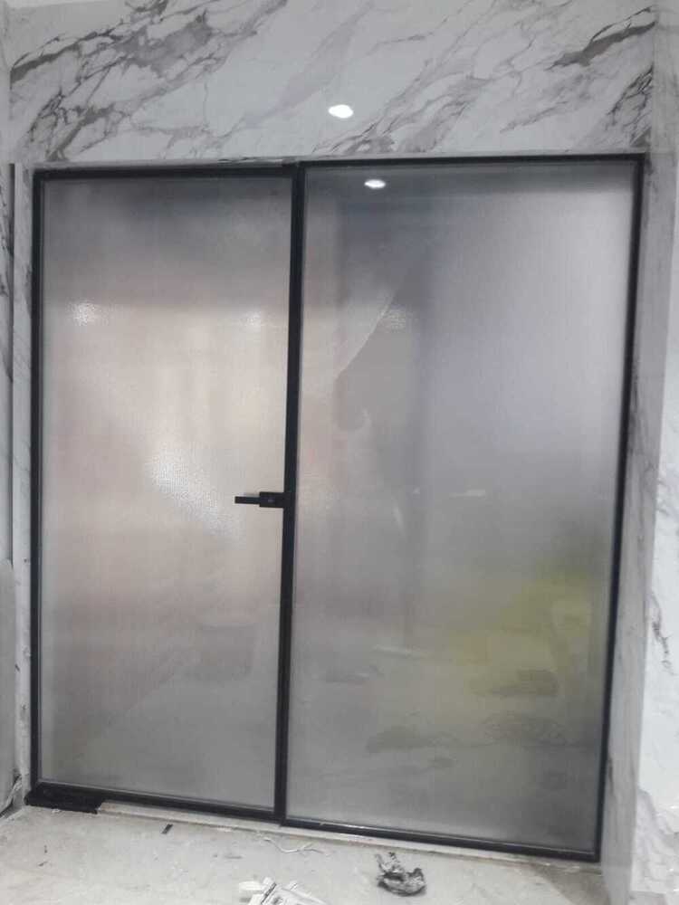 Slim Profile Floor Spring Door with Fixed Glass