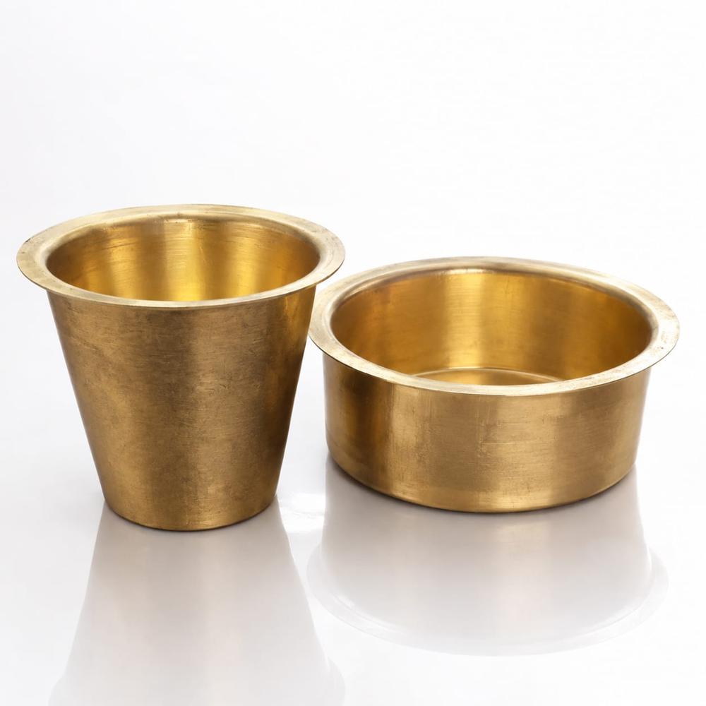 Handcrafted Pure Brass South Indian Coffee Dabara Tumbler Set - Application: Home