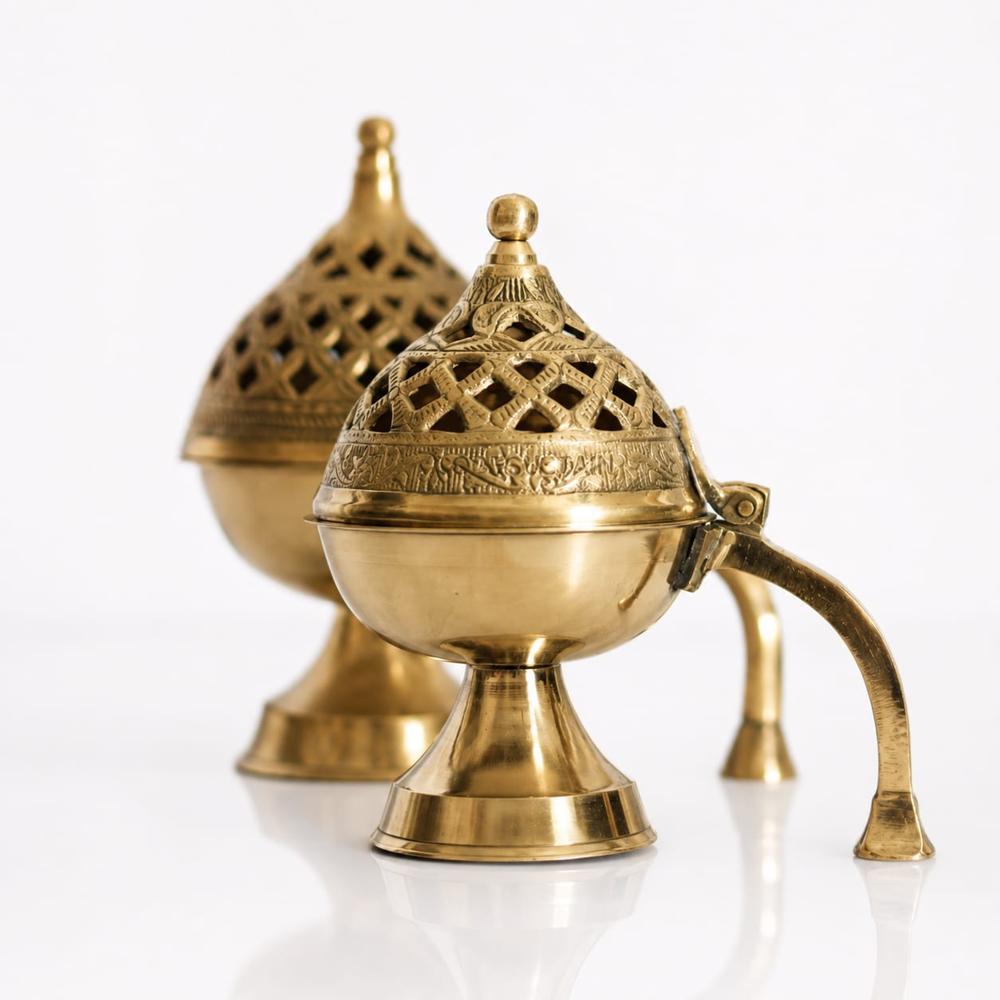 Handcrafted Brass Charcoal Incense Burner