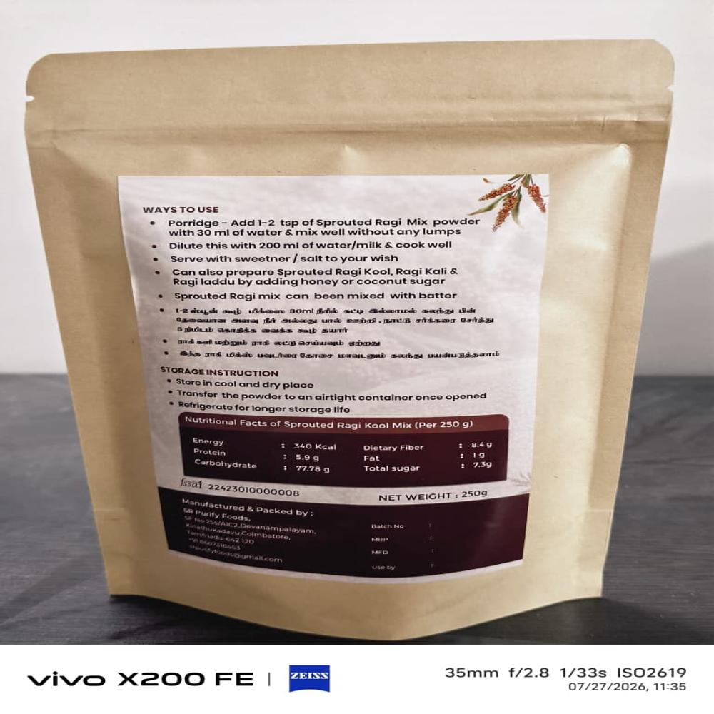 Sprouted ragi kool mix powder