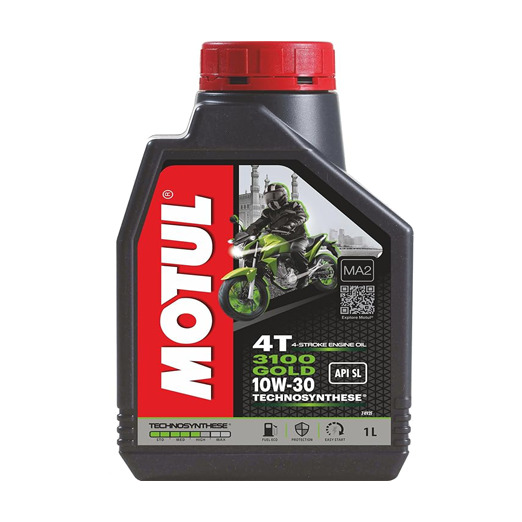 Motul 3100 4T 10W30 API (1 L) Gold Technosynthese High Performance SL Semi Synthetic Engine Oil for Bikes