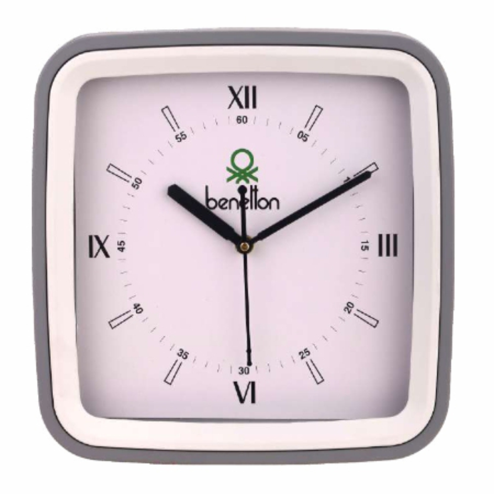 Benetton Wall Clock - Color: White & Grey