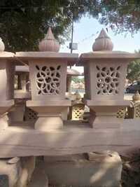 Carved Sandstone Lamp