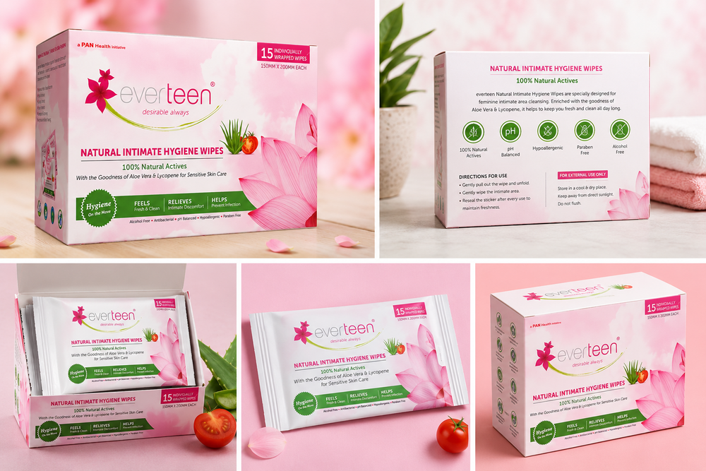 15 Pcs Everteen Women Natural Intimate Hygiene Wipes