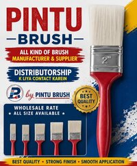 Synthetic Bristle Paint Brush - Handle Color: Red