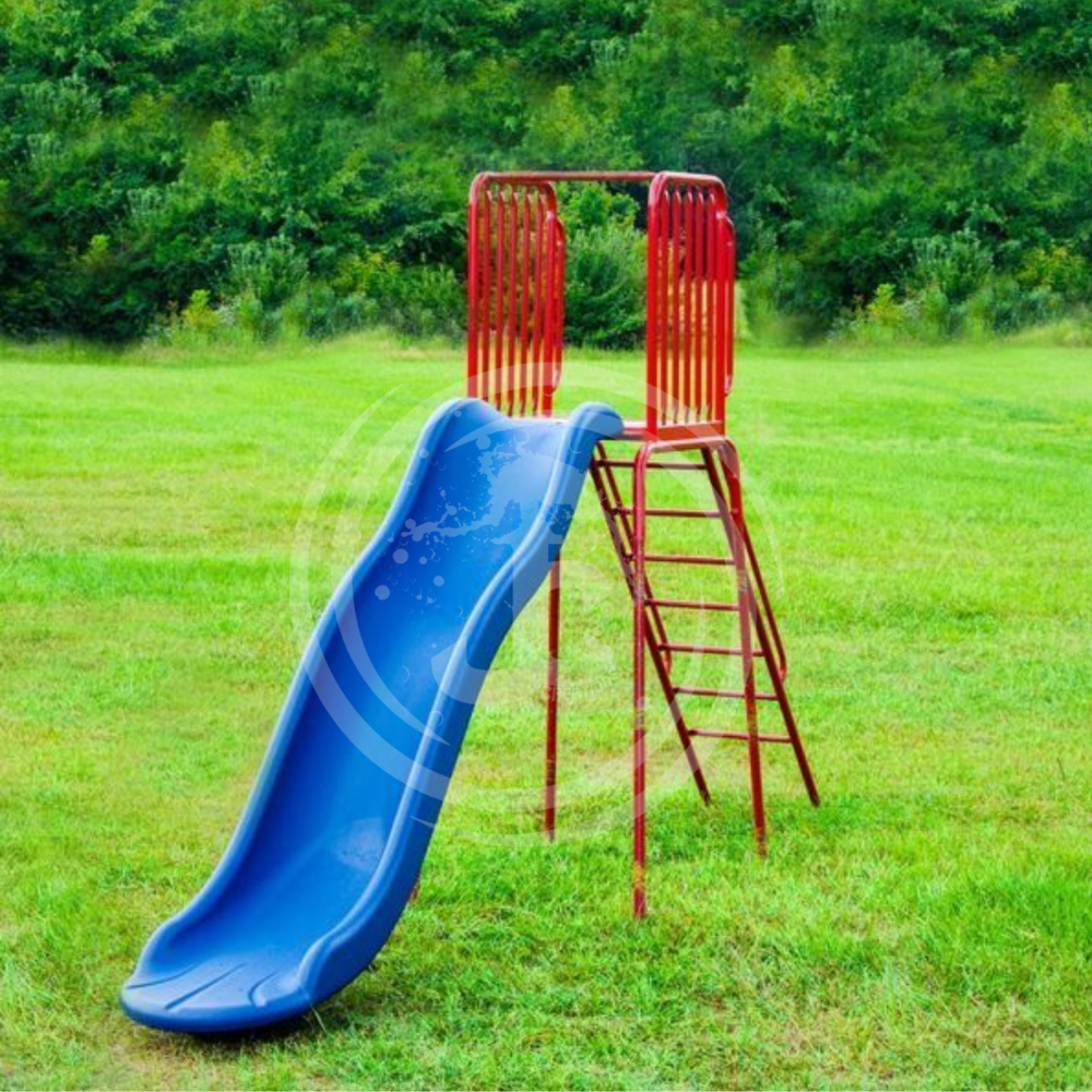 Playground Slide - Metal & Durable Plastic Material, 15 Ft X 10 Ft X 8 Ft Dimensions | Multi-play Structure With Slides, Climbing Frames, Non-slip Surfaces, Rounded Edges, Rust-resistant & Uv-protected