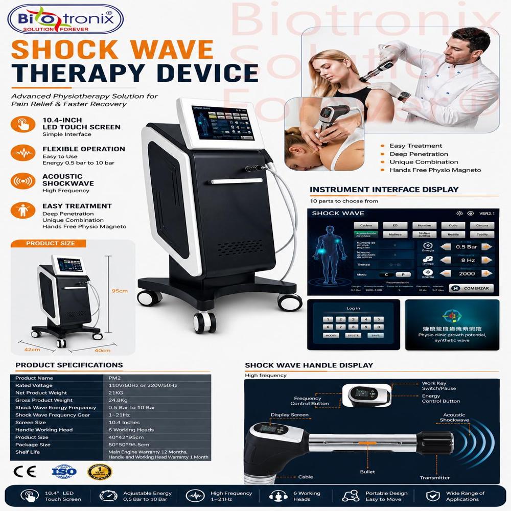 Digital Shockwave Therapy Machine for Rehabilitation Centers