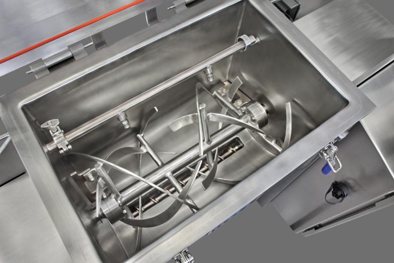 Ribbon Blender - Stainless Steel, 250 Liter Capacity | Double Helix Blades, Central Shaft Drive, Polished Finish