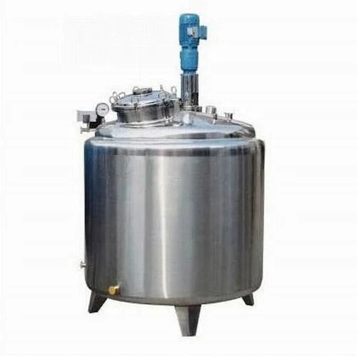 Reaction Vessel - Stainless Steel, 10000 L, Cylindrical | Sealed Lid, Top-mounted Mixing Motor, Pressure Gauge, Bottom Outlet Valve
