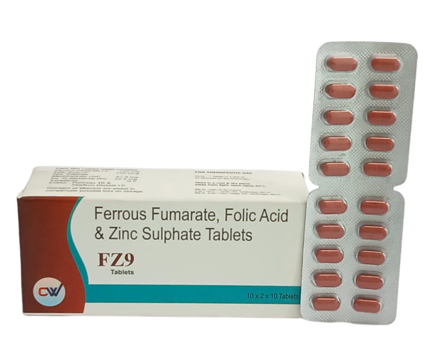 Ferrous Fumarate Folic Acid And Zinc Sulpahte Tablets