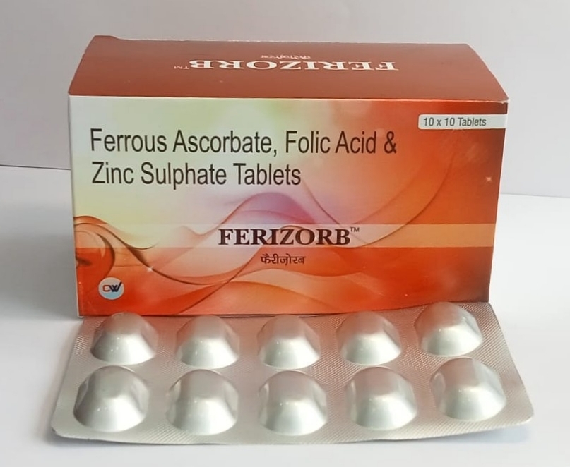 Ferrous Ascorbate Folic Acid And Zinc Sulphate Tablets