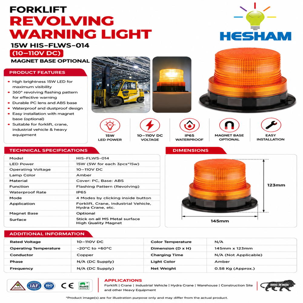 Forklift Led Power Revolving Warning Light (HIS-FLWS-014)