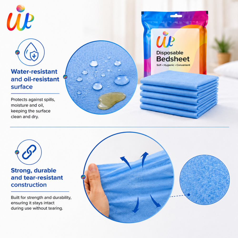 Blue Disposable Massage Therapy Spa Bed Sheets