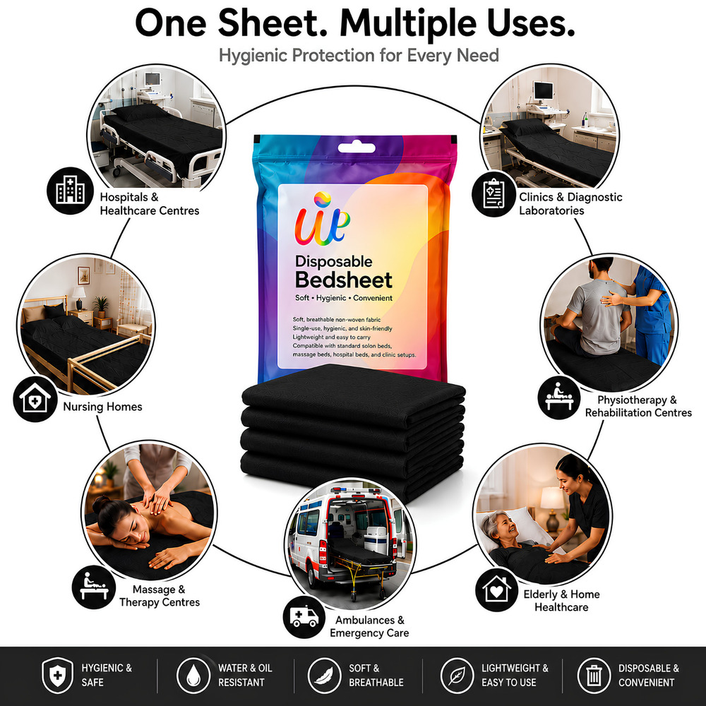 Black Disposable Massage Therapy Spa Bed Sheets