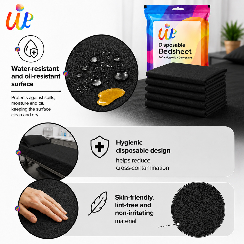 Black Disposable Massage Therapy Spa Bed Sheets