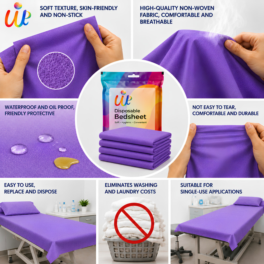 Purple Disposable Massage Therapy Spa Bed Sheets