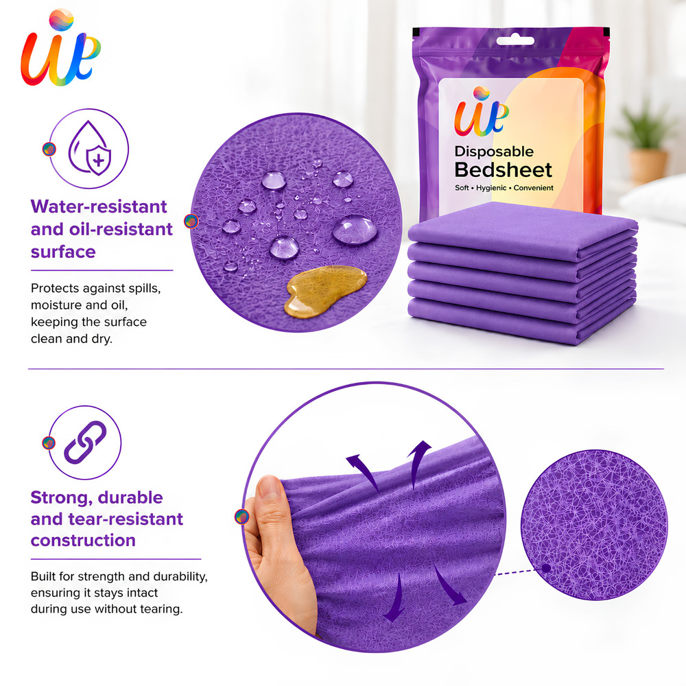 Purple Disposable Massage Therapy Spa Bed Sheets