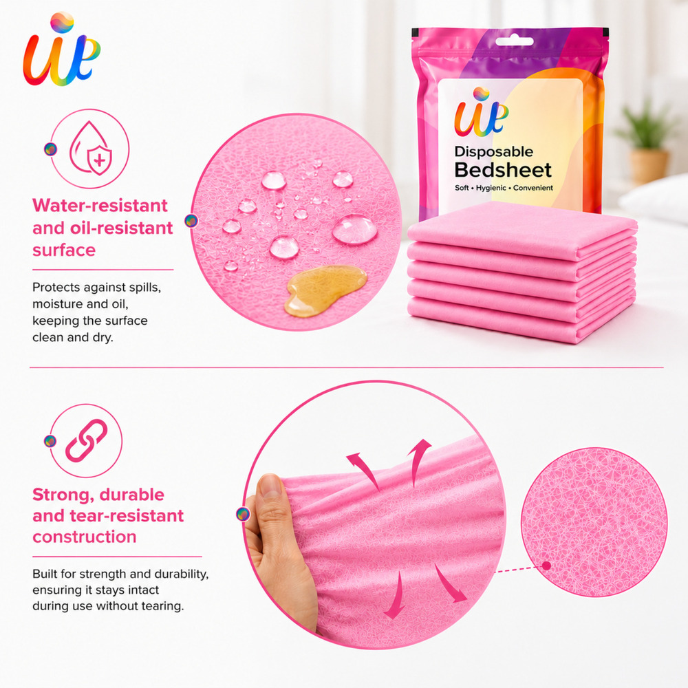 Pink Disposable Massage Therapy Spa Bed Sheets