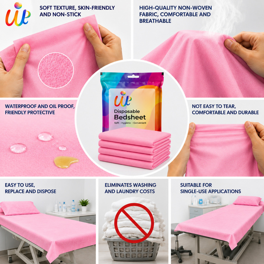 Pink Disposable Massage Therapy Spa Bed Sheets