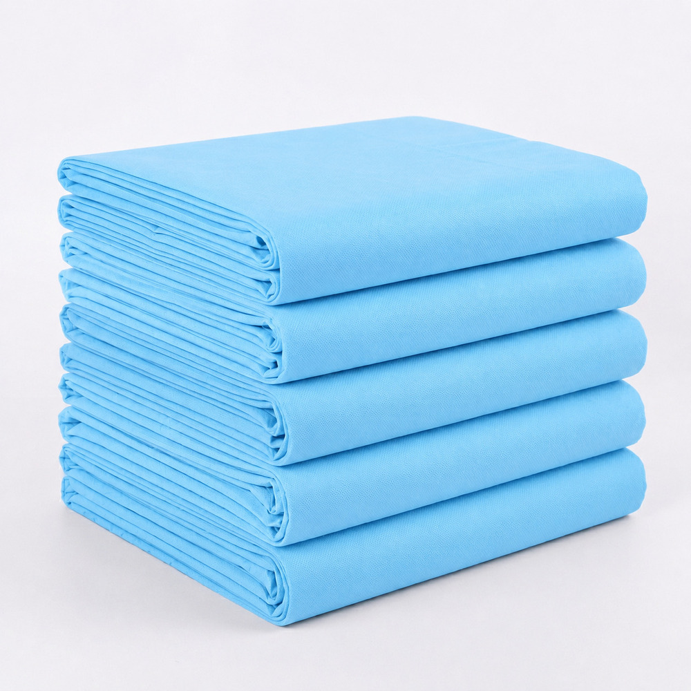 Blue Disposable Hospital Bed Sheet - Color: White