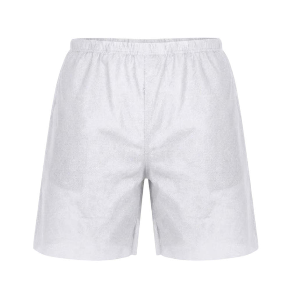 Mens White Disposable Non Woven Bermuda