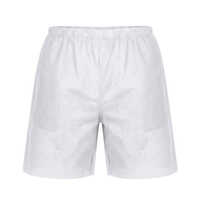 Mens White Disposable Non Woven Bermuda